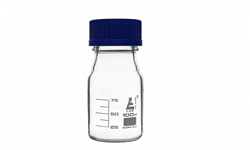 Reagent shishasi 100ml borosilikat shisha, muhrlangan vintli qopqoq, drenaj halqasi