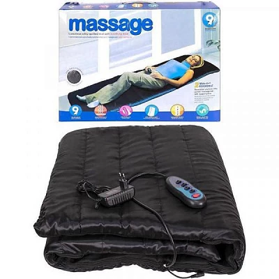 Массажный матрас с подогревом и пультом дистанционного управления:uz:Masofadan boshqarish pulti bilan isitiladigan massaj matrasi