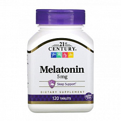 Мелатонин 21st Century, 5 мг, 120 таблеток:uz:Melatonin 21-asr, 5 mg, 120 tabletka