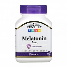 Мелатонин 21st Century, 5 мг, 120 таблеток:uz:Melatonin 21-asr, 5 mg, 120 tabletka