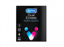 Презервативы Durex Dual Extase №3 (рельефные с анестетиком):uz:Prezervativlar Durex Dual Extase №3 (anestetik bilan naqshlangan)