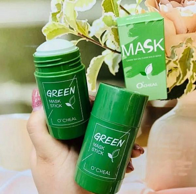 Маска для лица GREEN mask stick/стик с зеленым чаем:uz:Yashil niqob tayoqchasi / yashil choy tayoqchasi