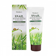 Крем для кожи рук и ног восстанавливающий с муцином улитки snail recovery moisture hand & foot 100г 5577 Deoproce (Корея)