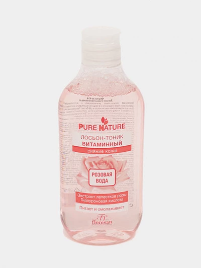 Лосьон-тоник витаминный "Pure nature" розовая вода 300 мл. F-634