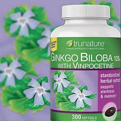 БАД для мозга и памяти Ginkgo Biloba Trunature (300 капсул):uz:Ginkgo Biloba