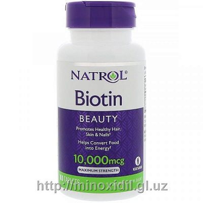 Биотин 10000 мкг, Natrol,  100 таблеток