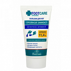 Бальзам для ног «Тройной эффект» Floresan Organic Foot Care:uz:Oyoq balzami "Uch karra ta'sir" Floresan Organic Foot Care