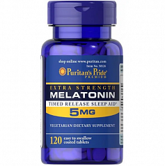Puritans Pride, Melatonin 5 mg 120 tabs:uz:Puritans Pride Melatonin 5 mg 120 tabletka