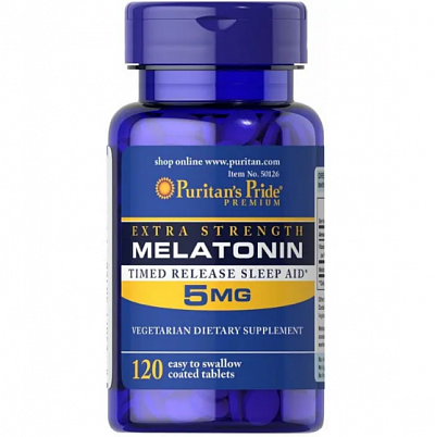 Puritans Pride, Melatonin 5 mg 120 tabs:uz:Puritans Pride Melatonin 5 mg 120 tabletka