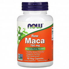 NOW Foods, Мака, необработанная, 750 мг, 90 растительных капсул:uz:NOW Foods, Maca, Raw, 750 mg, 90 Veg Capsules