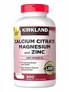 Цитрат кальция, магнезия и цинк Kirkland Signature Kirkland Calcium citrate magnesium zinc (500 шт.)