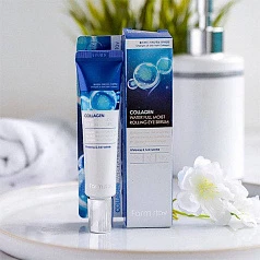 Сыворотка для кожи вокруг глаз с коллагеном collagen water full moist rolling eye serum 25г 5586 FarmStay (Корея):uz:Kollagenli kollagenli ko'z atrofidagi teri uchun zardob to'liq nam ko'z zardobi 25g 5586 FarmStay (Koreya)