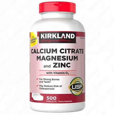 Цитрат кальция, магнезия и цинк Kirkland Signature Kirkland Calcium citrate magnesium zinc (500 шт.) Цитрат кальция, магнезия и цинк Kirkland Signature Kirkland Calcium citrate magnesium zinc (500 шт.)