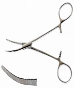 Зажим кровоостанавливающий 1х2 зубый зубчатый прямой N1