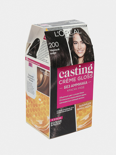 Краска для волос L'Oreal Casting creme gloss, тон 200, черный кофе