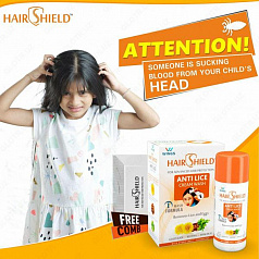Шампунь против педикулеза Hair Shield:uz:Bosh bitiga qarshi shampun Soch qalqoni