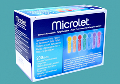 Ланцеты цветные с силиконовым покрытием  Microlet Lancets colored №200:uz:Silikon qoplamali rangli lansetlar Microlet Lancets rangli № 200