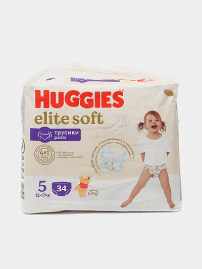 Подгузники Трусики Huggies Elite Soft Mega 5 12-17кг, 34шт