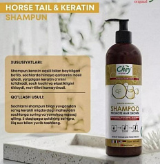 Шампунь Horse tail & keratin (Конский хвост с кератином):uz:"Keratinli ot dumi" shampuni