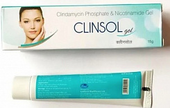 Крем от прыщей Clinsol (клиндамицина фосфат и никотинамид):uz:Clinsol gel akne uchun (klindamitsin fosfat va nikotinamid)