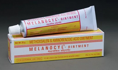 Мазь Меланоцил (Melanocyl) от псориаза и витилиго:uz:Vitiligo uchun malham Melanocyl