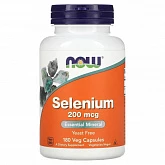 Селен (Selenium), Now Foods, 200 мкг, 180 капсул:uz:Selenium, Now Foods, 200 mkg, 180 kapsulalar