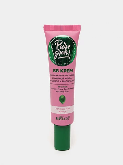 ВВ-крем Bielita Pure Green для комбинированной и жирной кожи, склонной к высыпаниям, 30 мл