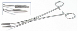 Корнцанг изогнутый 250 мм:uz:Egri qisqichlar 250 mm