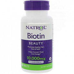 Биотин 10000 мкг, в Ташкенте 100 таблеток  (biotin)
