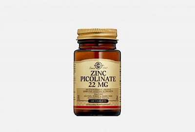 Цинк пиколинат Solgar Zinc Picolinate 22mg (100 шт.):uz:Sink pikolinat Solgar Zinc Picolinate 22mg (100 d)