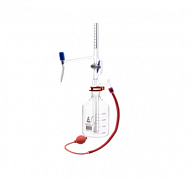 Byuretka, avtomatik, shisha, ptfe oraliq kran bilan, 25 ml 