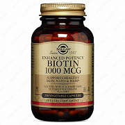 Таблетки биотина для здоровой кожи и волос Solgar Biotin 1000mg (250 шт)