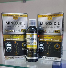 Спрей для волос и бороды Mitotrexal (Minoxidil) 10%  (Индия):uz:Mitotrexal (Minoxidil) 10% soch va soqol spreyi (Hindiston)