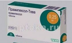 ПРАМИПЕКСОЛ ТЕВА 0,00025 таблетки N30