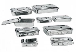 SKN011 / Stainless Steel  Sterilization Tray - Without holes: 150x100x45mm (нержавеющий медицинский бикс, в форме прямоугольника, без дырок)