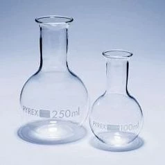 Варочные колбы, плоское дно, узкое горлышко, Pyrex