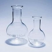 Варочные колбы, плоское дно, узкое горлышко, Pyrex