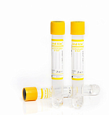Пробирки для вакуумного забора крови c активатором свертывания и гелем, желтая крышка, 13х100мм, 6мл, 100 шт. в упак.