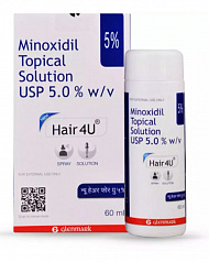Миноксидил Hair4u minoxidil 5% для стимуляции роста волос:uz:Soch o'sishini rag'batlantirish uchun minoksidil Hair4u minoxidil 5%