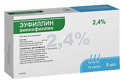 ЭУФИЛЛИН раствор для инъекций 5мл 2,4% N10