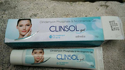Крем от прыщей Clinsol (клиндамицина фосфат и никотинамид):uz:Clinsol akne kremi (klindamitsin fosfat va nikotinamid)