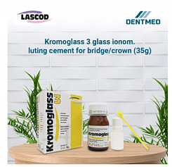 Стеклоиономерный цемент Kromoglass 3 glass ionom (35 g):uz:Shisha ionomer tsement Kromoglass 3 shisha ionom (35 g)