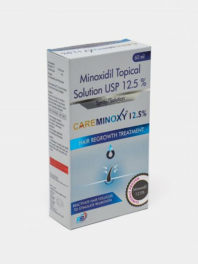 Средство для роста волос и бороды Minoxidil Careminoxy 12.5%:uz:Minoxidil Careminoxy 12,5% soch va soqol o'sishi uchun mahsulot