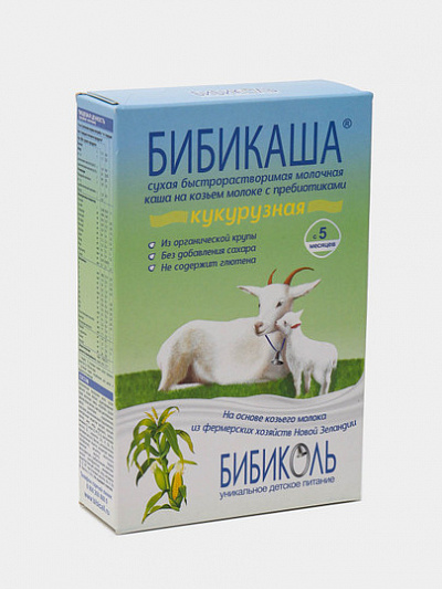 Бибикаша Бибиколь на козьем молоке кукурузная с пребиотиками 5м+ 200 гр
