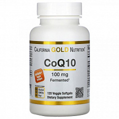 Коэнзим Q10, California Gold Nutrition, 100 мг, 120 растительных капсул:uz:Coenzyme Q10, California Gold Nutrition, 100 mg, 120 sabzavotli kapsulalar