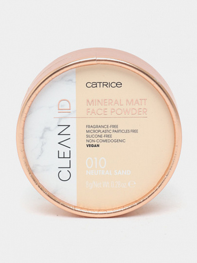 Пудра CLEAN ID mineral matt face powder, 010 neutral sand
