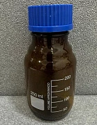 Бутылка для реактивов с завинчивающейся крышкой 250 мл, янтарь, содовое стекло