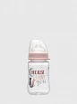 Nip Бутылка с широким горлышком, Girls 260 мл., с антиколиковым отверстием, силиконовая