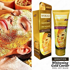 Золотая маска для лица Wokali Whitening Gold Caviar:uz:Whitening Gold Caviar niqobi