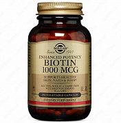 Таблетки биотина для здоровой кожи и волос Solgar Biotin 1000mg (250 шт.)